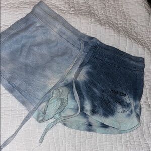 Women's Blue Tie-Dye Athletic Shorts